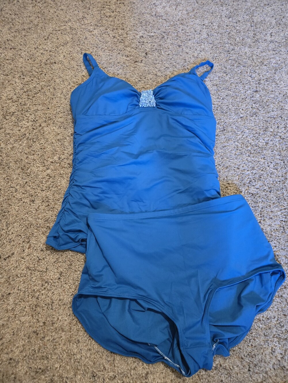 💖Coco Contours Tankini One-Piece with Rhinestone Accent